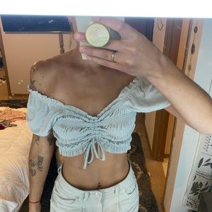 urban outfitters grey sparkly crop top